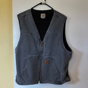 Carhartt Gray Sherpa-Lined Work Vest
